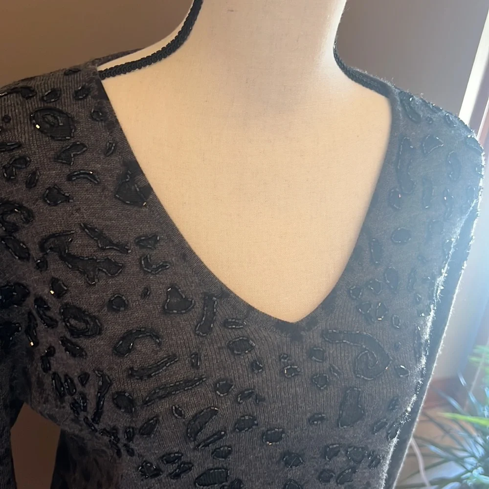 Cheetah print sparkly sweater